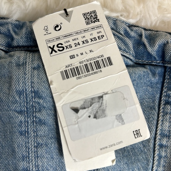 Zara DENIM MINI JEAN STRAPLESS BANDEAU DRESS-New-XS - Picture 4 of 10